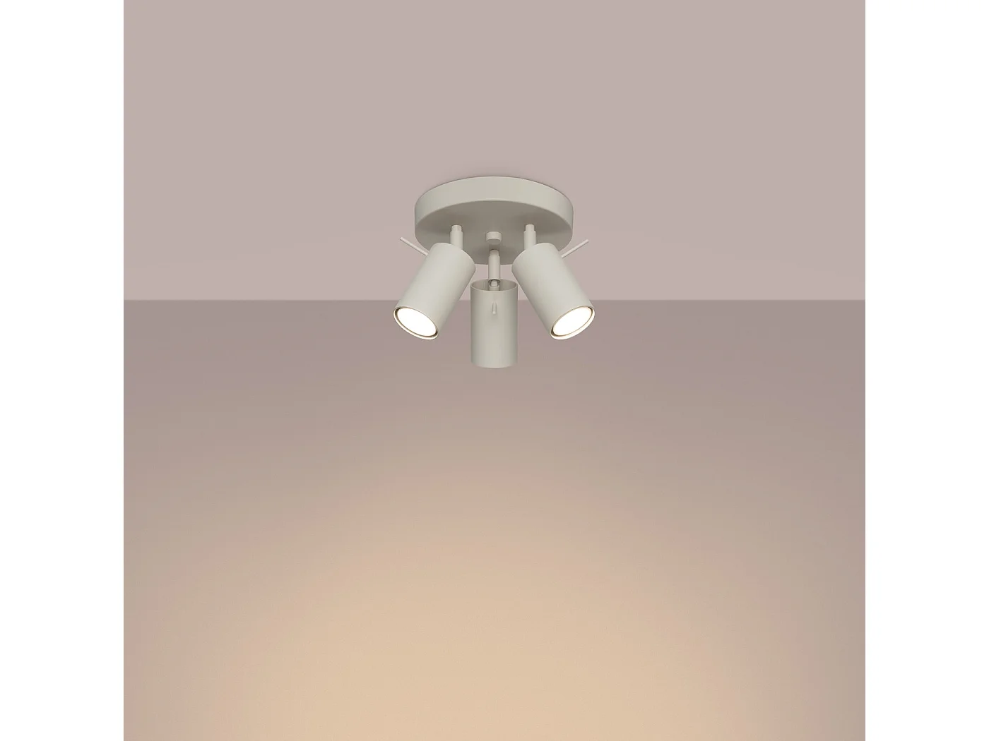 Plafondlamp RING modern van  - 3 lichtbronnen - L.19,5 x H.18,5 cm - beige