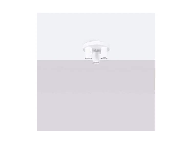 Plafonnier Lagos Moderne En Acier - 3 Sources Lumineuses - L.25 X H.12 Cm - Blanc