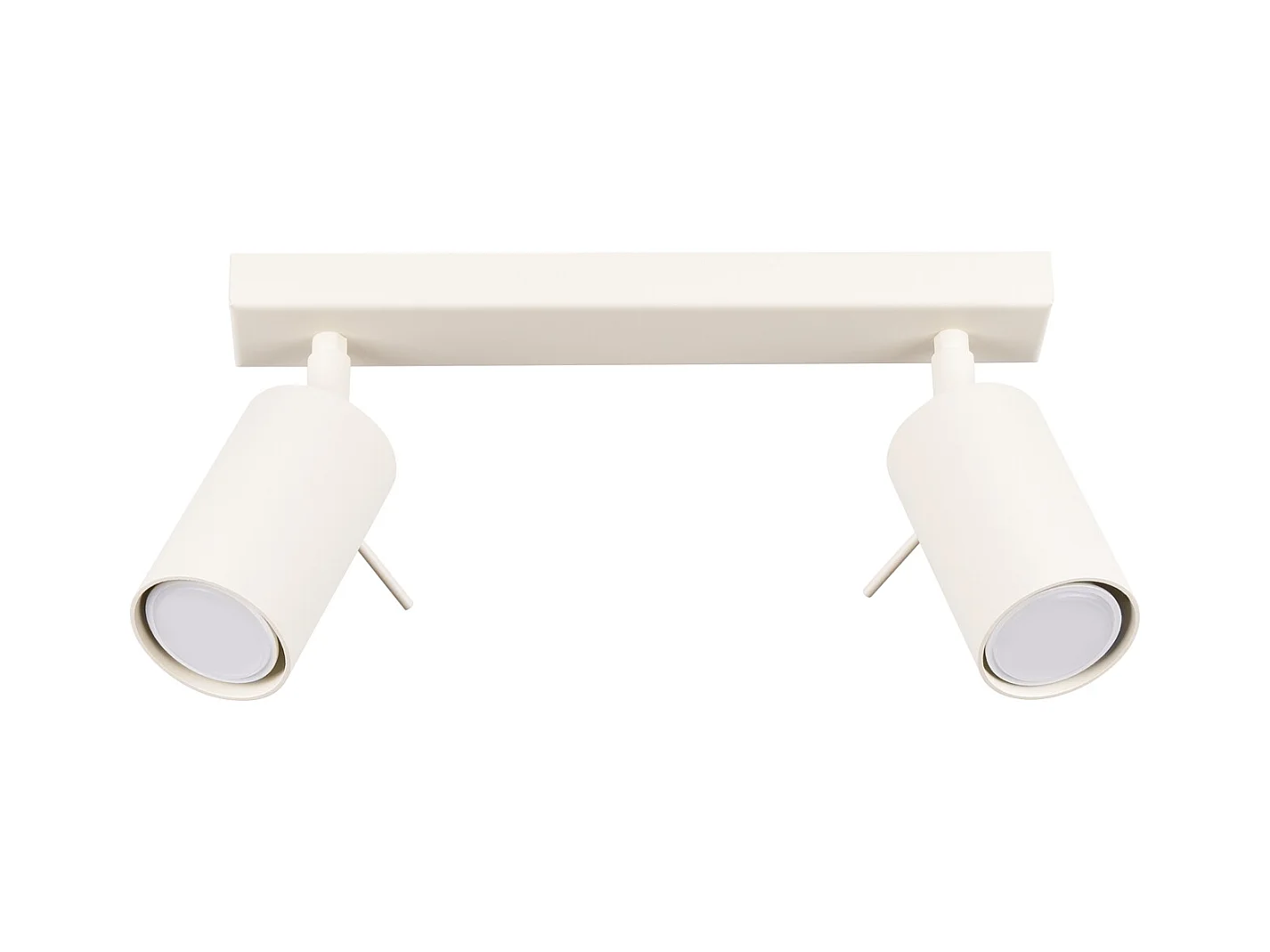 Plafonnier Ring Moderne En Acier - 2 Sources Lumineuses - L.30 X H.17 Cm - Beige