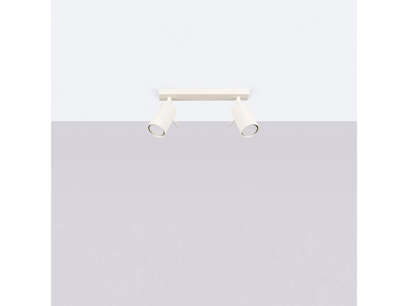 Plafonnier Ring Moderne En Acier - 2 Sources Lumineuses - L.30 X H.17 Cm - Beige