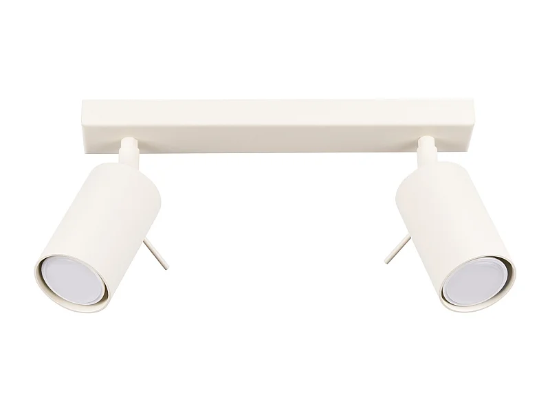 Plafonnier Ring Moderne En Acier - 2 Sources Lumineuses - L.30 X H.17 Cm - Beige