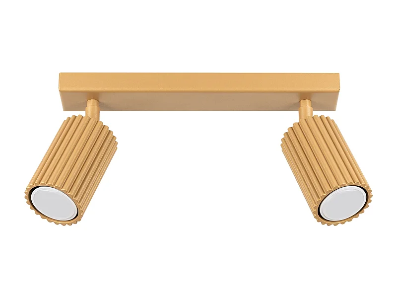 Lampada Da Soffitto Karbon Minimalista Di Alluminio - 2 Sorgenti Luminose - L.30 X A.16,5 Cm - D'Oro