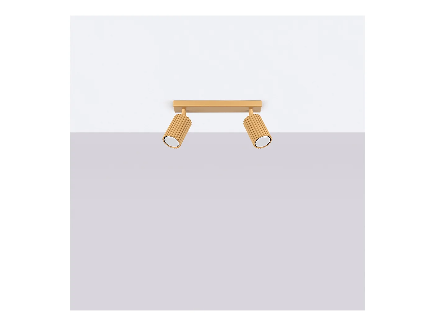 Deckenleuchte Karbon Minimalistisch Aus  Aluminium - 2 Lichtquellen - L.30 X H. Cm - Golden