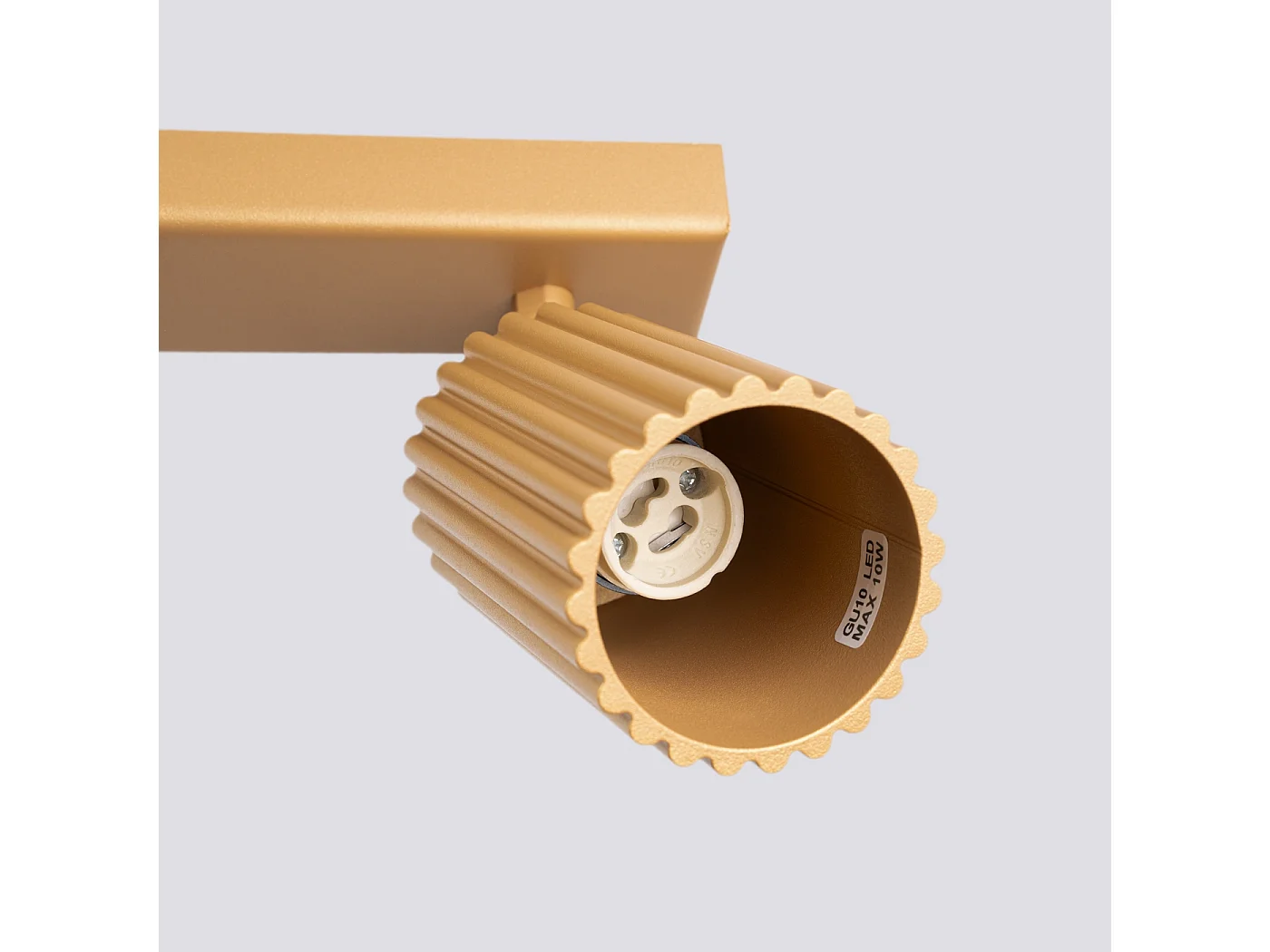 Deckenleuchte Karbon Minimalistisch Aus  Aluminium - 2 Lichtquellen - L.30 X H. Cm - Golden