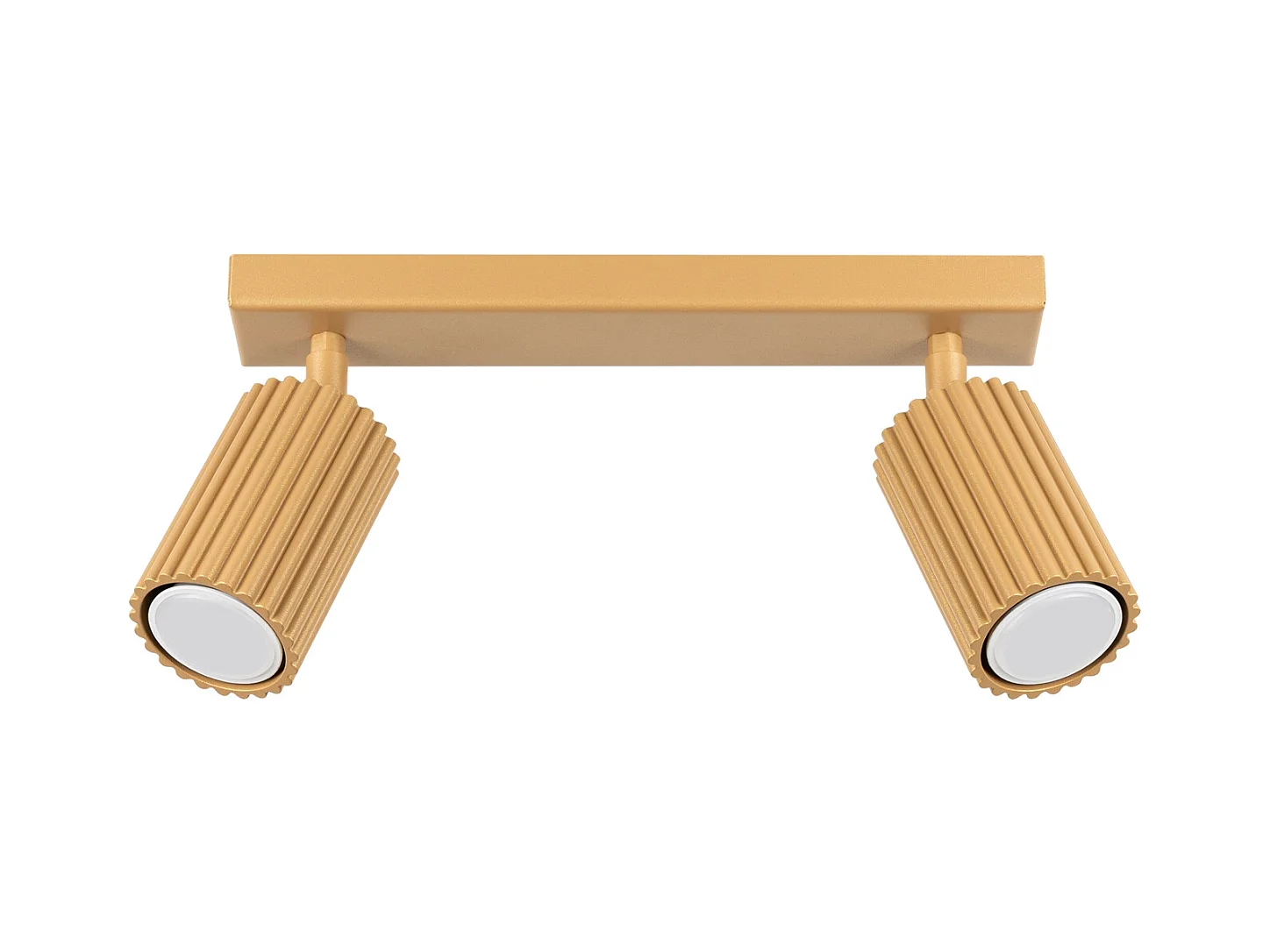 Plafonnier Karbon Minimaliste En Aluminium - 2 Sources Lumineuses - L.30 X H.16,5 Cm - Doré