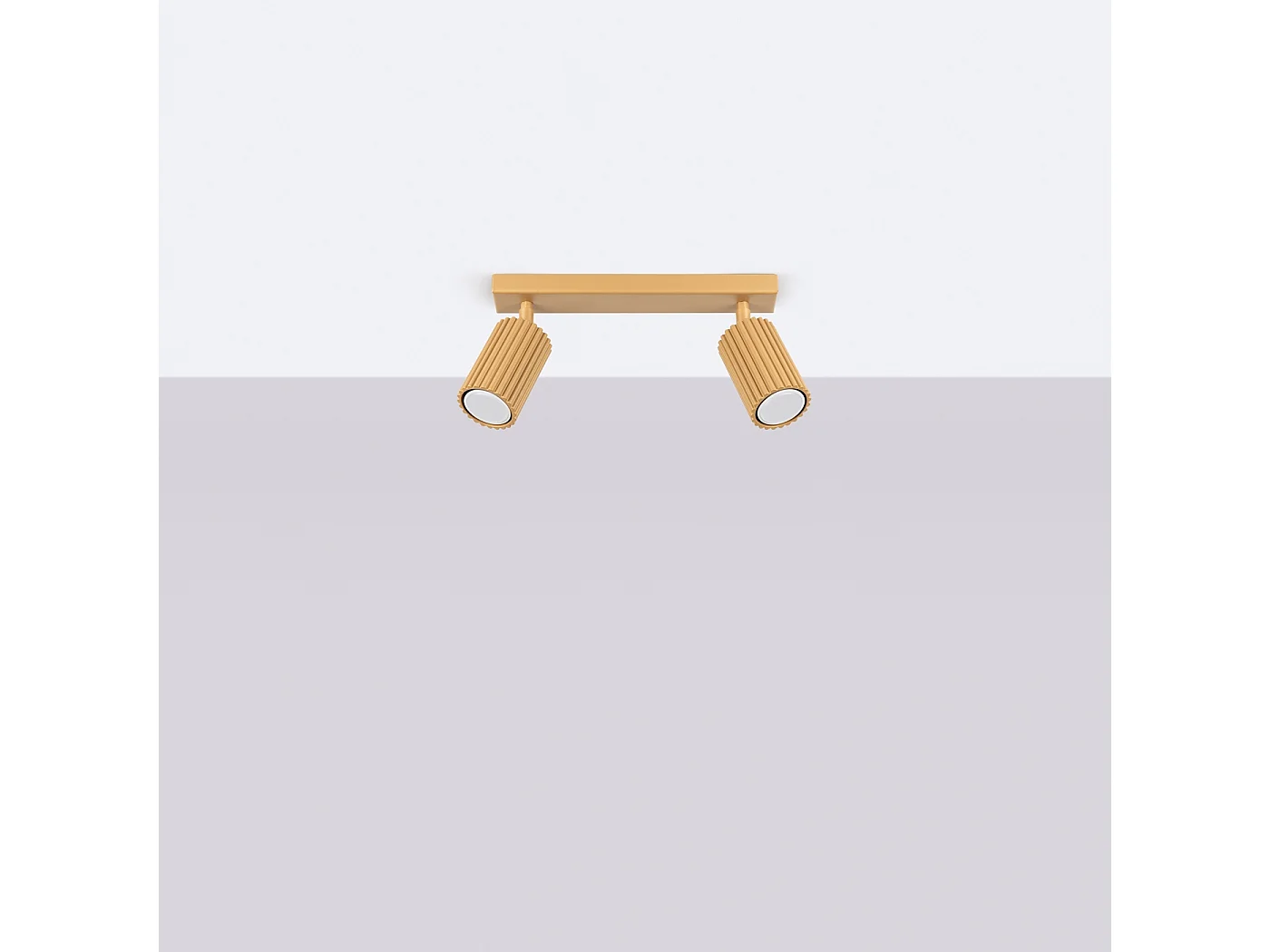 Deckenleuchte Karbon Minimalistisch Aus  Aluminium - 2 Lichtquellen - L.30 X H. Cm - Golden