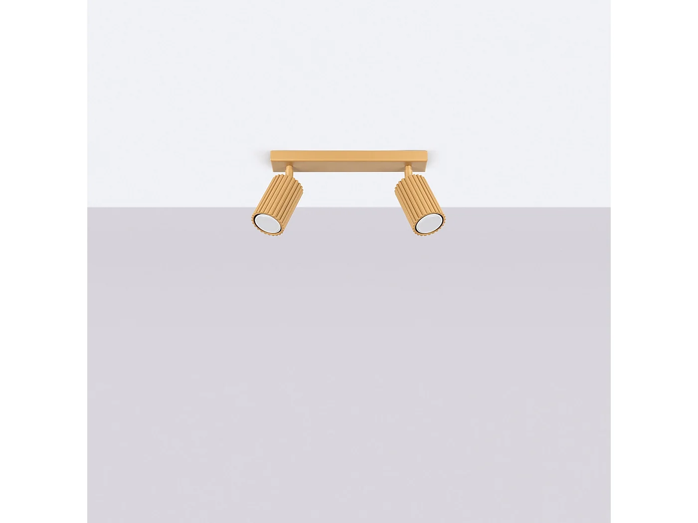 Lampada da soffitto KARBON minimalista di alluminio - 2 sorgenti luminose - L.30 x A.16,5 cm - d'oro