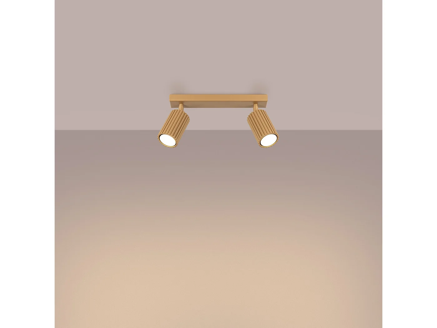 Lampada da soffitto KARBON minimalista di alluminio - 2 sorgenti luminose - L.30 x A.16,5 cm - d'oro