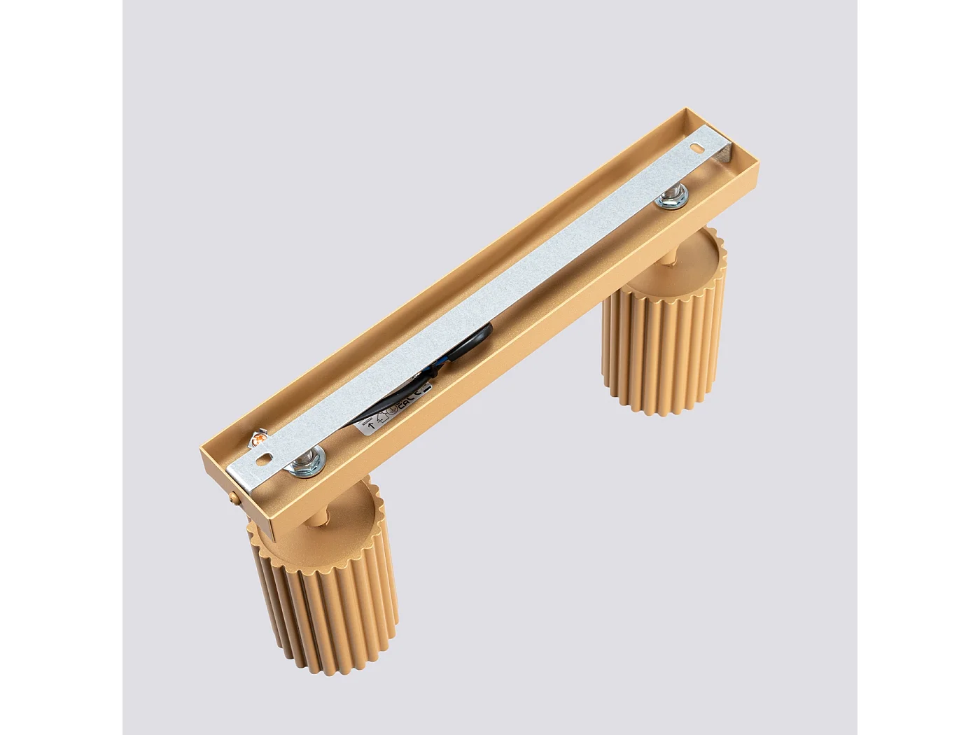 Lampada da soffitto KARBON minimalista di alluminio - 2 sorgenti luminose - L.30 x A.16,5 cm - d'oro