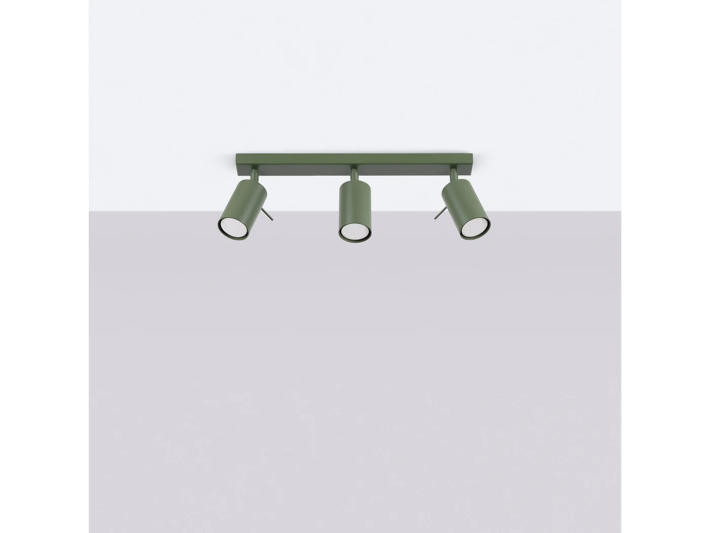 Plafondlamp RING modern van  - 3 lichtbronnen - L.45 x H.17 cm - olijfgroen