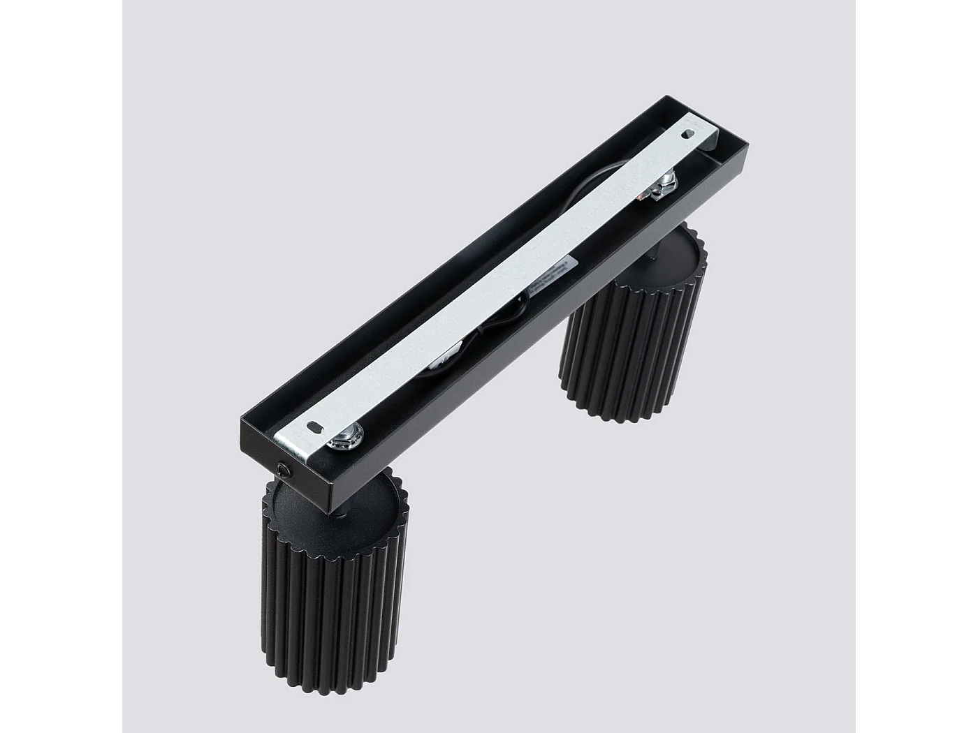 Deckenleuchte Karbon Minimalistisch Aus  Aluminium - 2 Lichtquellen - L.30 X H. Cm - Schwarz