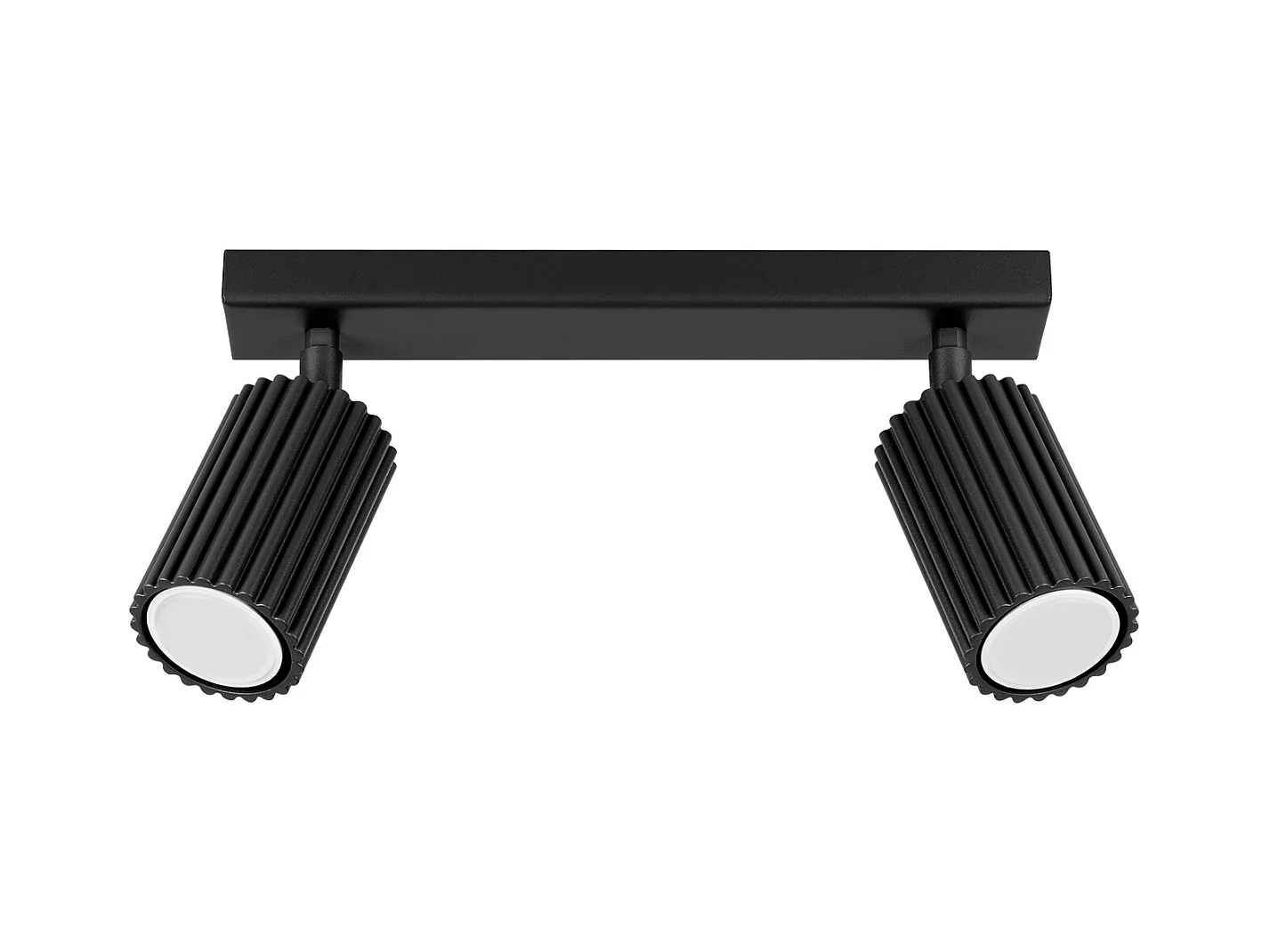 Plafonnier Karbon Minimaliste En Aluminium - 2 Sources Lumineuses - L.30 X H.16,5 Cm - Noir