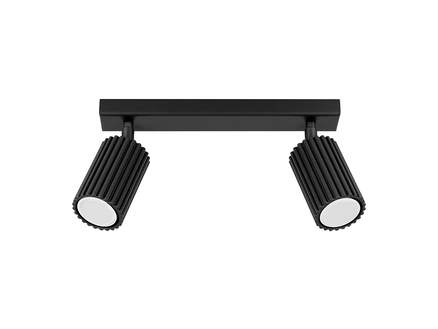 Plafonnier Karbon Minimaliste En Aluminium - 2 Sources Lumineuses - L.30 X H.16,5 Cm - Noir