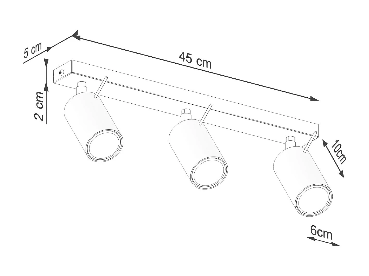 Plafondlamp Ring Modern Van  - 3 Lichtbronnen - L.45 X H.17 Cm - Rode Oker