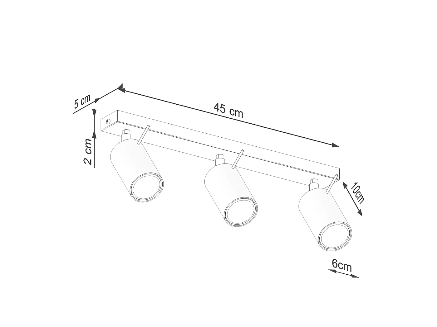 Plafondlamp RING modern van  - 3 lichtbronnen - L.45 x H.17 cm - rode oker