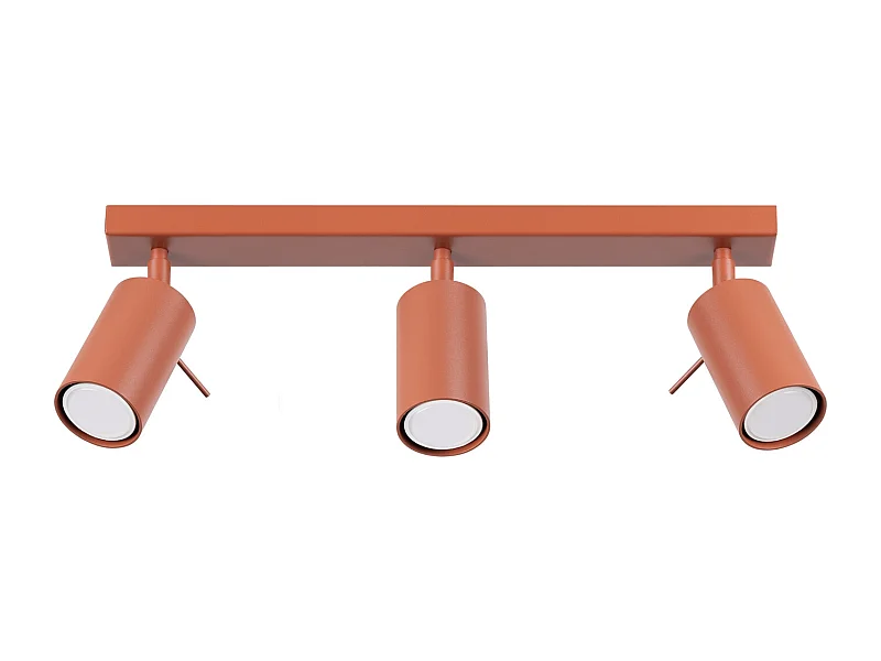 Luminária De Teto Ring Moderno, Aço - 3 Lichtbronnen - L.45 X H.17 Cm - Ocre Vermelho