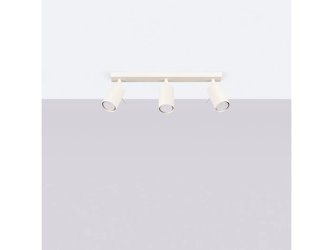 Plafonnier Ring Moderne En Acier - 3 Sources Lumineuses - L.45 X H.17 Cm - Beige
