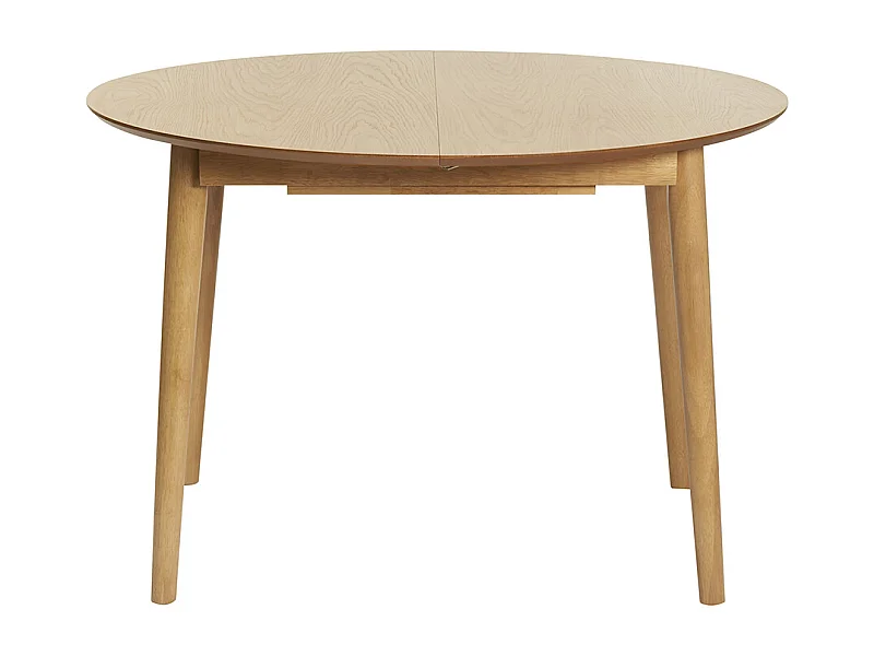 Erweiterbarer Tisch mit integrierten Verlängerungen rund aus hellem Holz mit Eichenfurnier B115-154 cm EGO