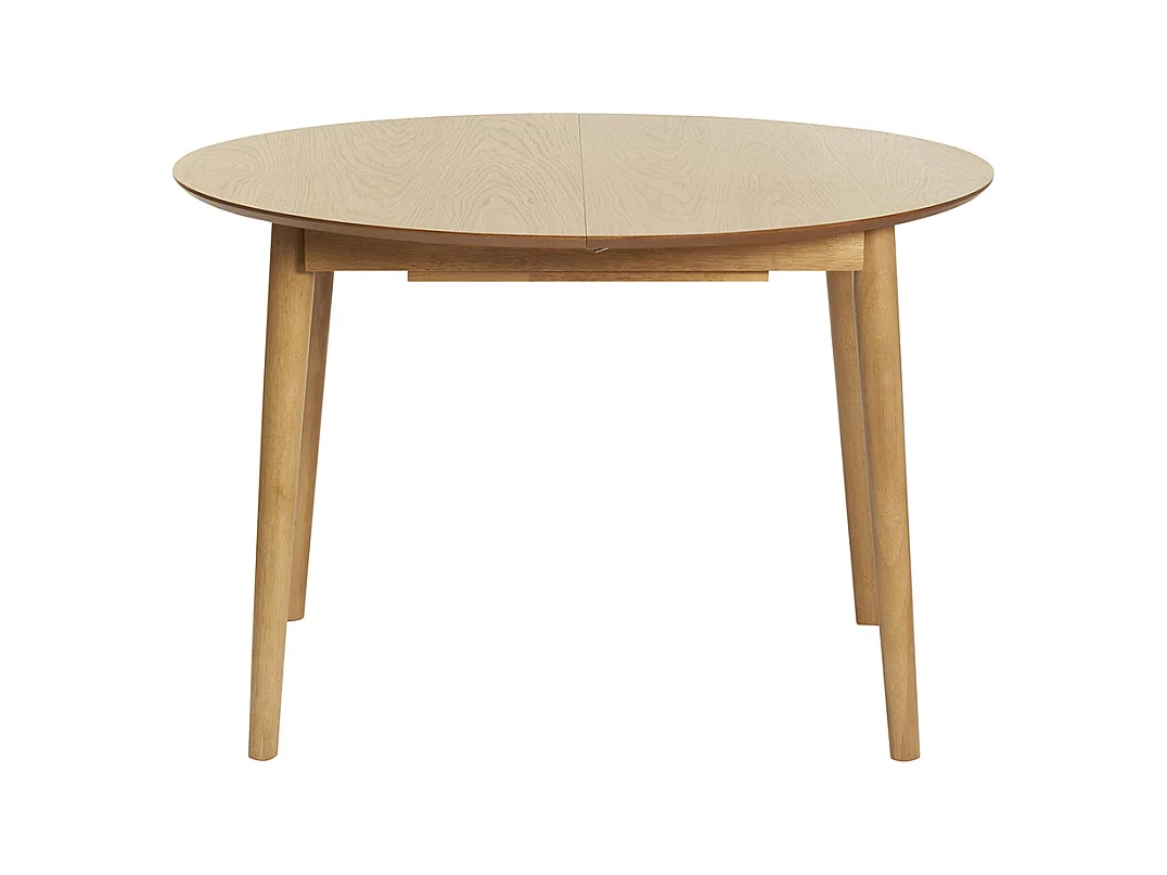 Table extensible rallonges intégrées ronde en bois clair chêne L115-154 cm EGO