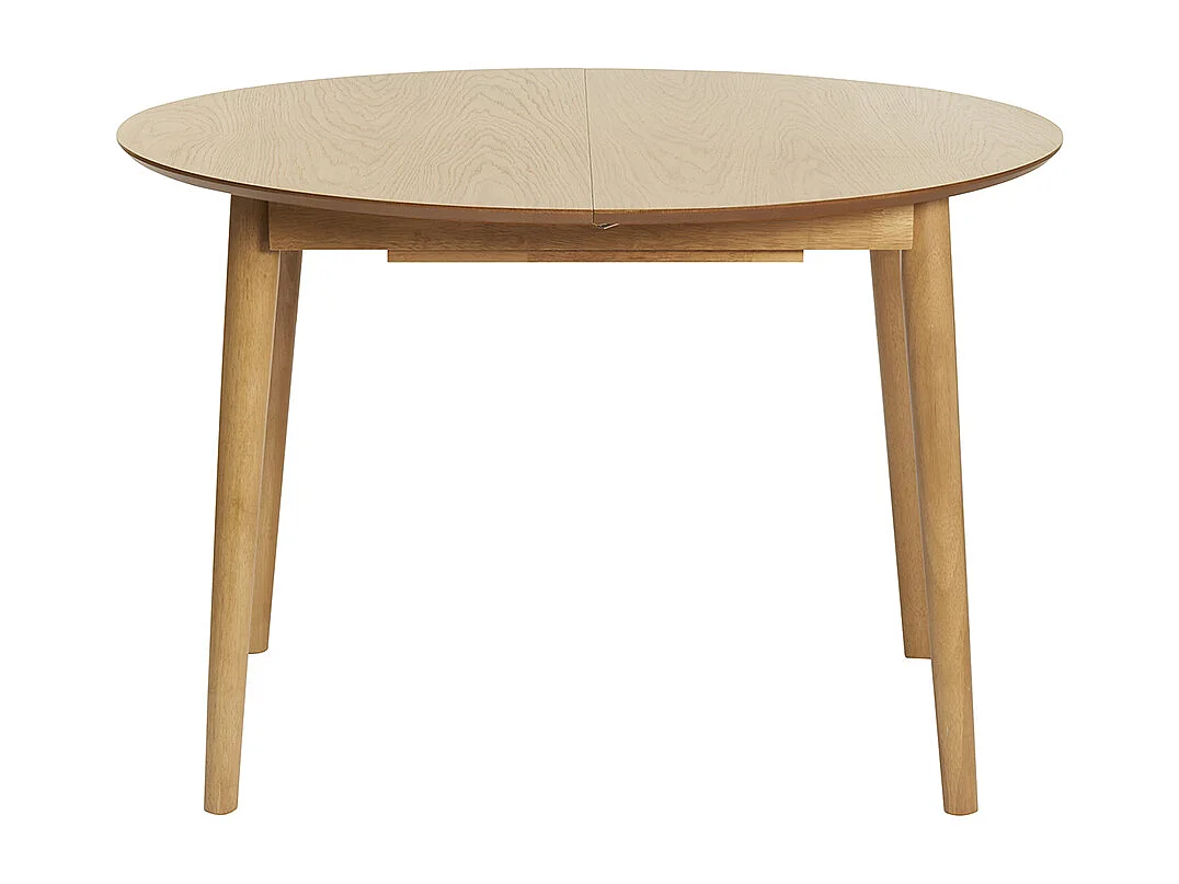 Table extensible rallonges intégrées ronde en bois clair chêne L115-154 cm EGO