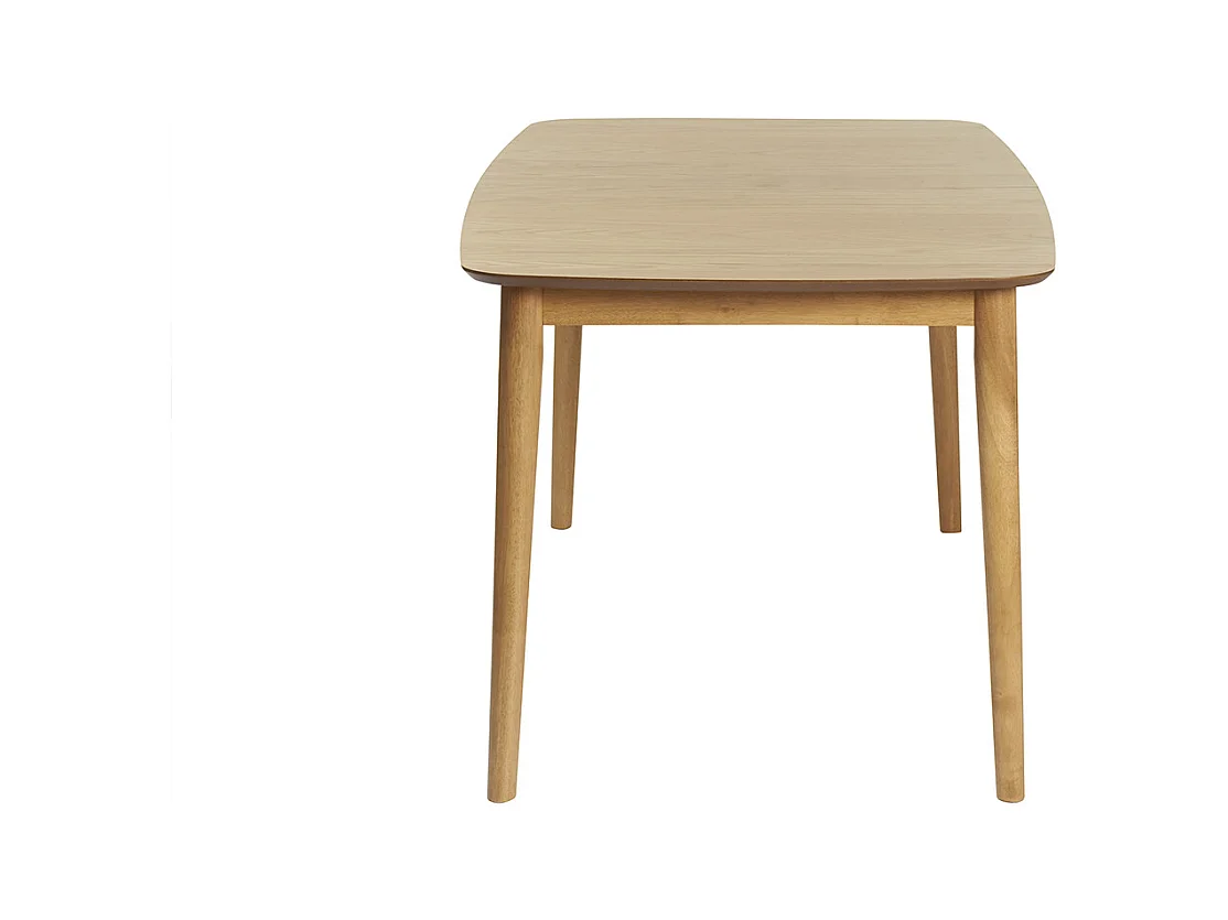 Table extensible rallonges intégrées rectangulaire en bois clair chêne L180-220 cm EGO