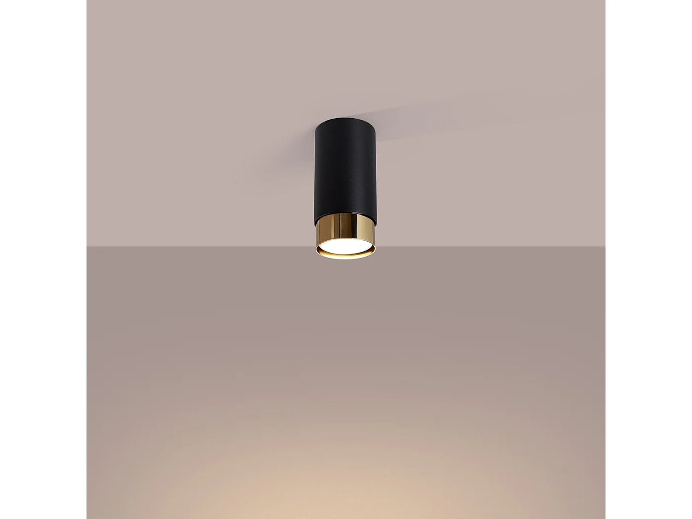 Deckenleuchte Nero Modern Aus  Stahl - 1 Lichtquellen - L.6 X H. Cm - Schwarz/Gold