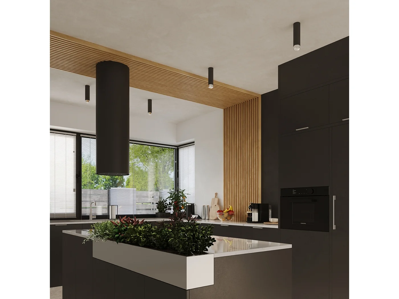 Deckenleuchte Nero Modern Aus  Stahl - 1 Lichtquellen - L.6 X H. Cm - Schwarz/Chrom