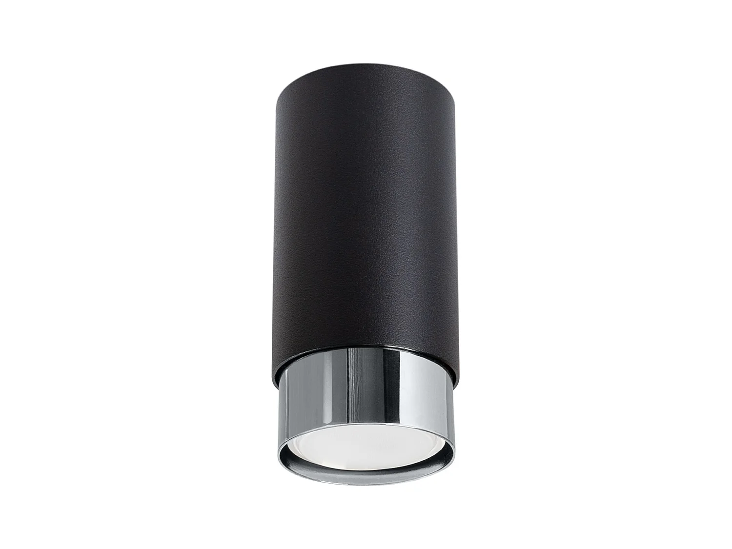 Plafonnier Nero Moderne En Acier - 1 Sources Lumineuses - L.6 X H.12,5 Cm - Noir/Chromé
