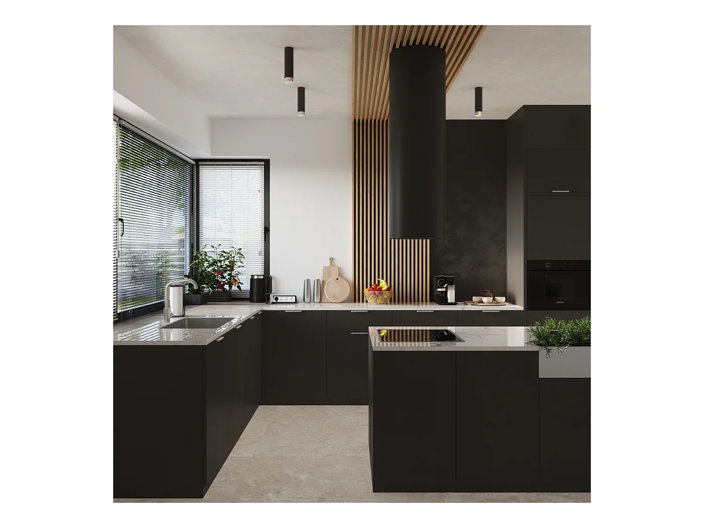 Plafonnier Nero Moderne En Acier - 1 Sources Lumineuses - L.6 X H.12,5 Cm - Noir/Chromé