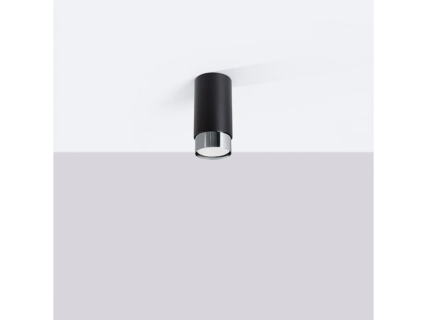 Plafonnier Nero Moderne En Acier - 1 Sources Lumineuses - L.6 X H.12,5 Cm - Noir/Chromé