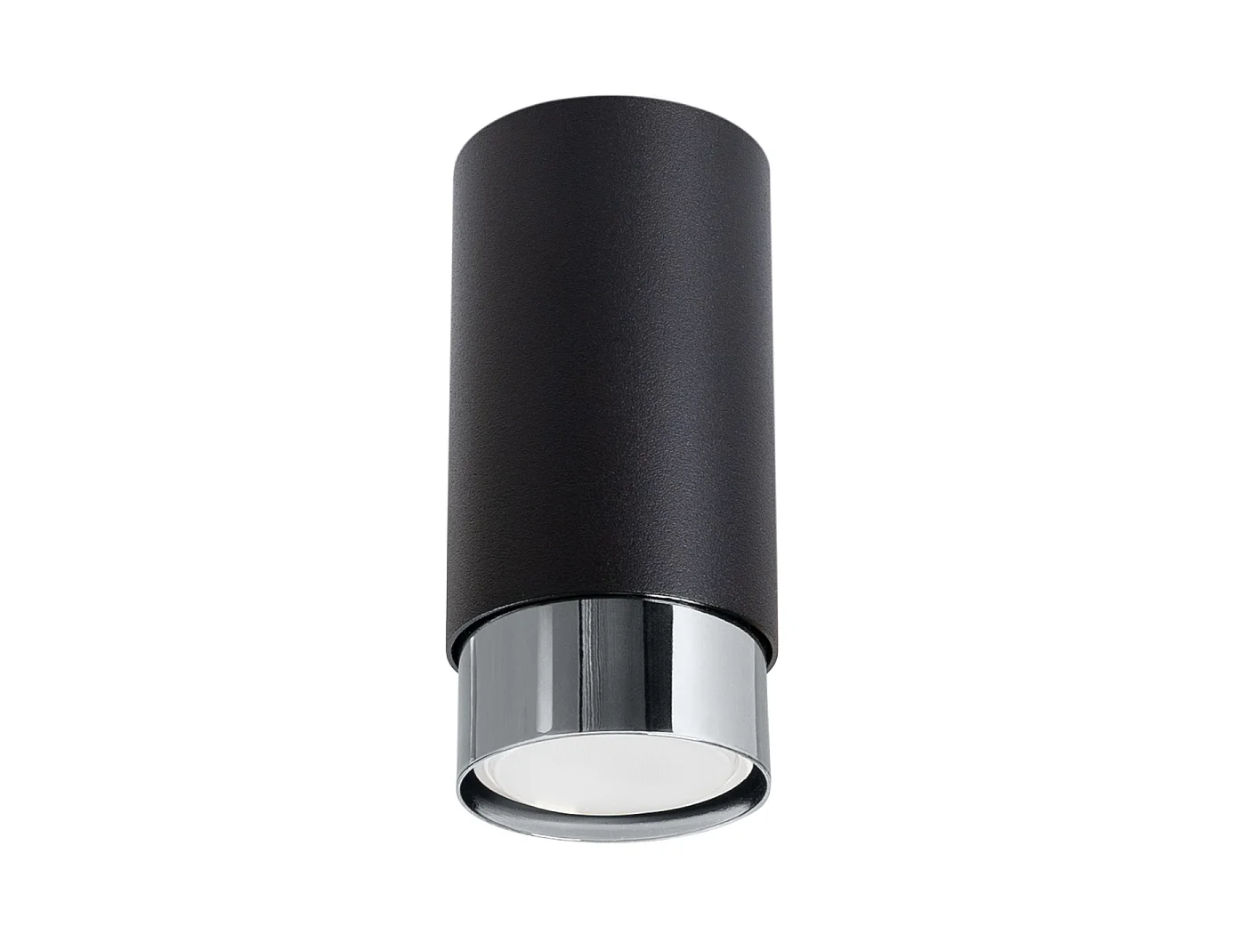 Plafonnier Nero Moderne En Acier - 1 Sources Lumineuses - L.6 X H.12,5 Cm - Noir/Chromé