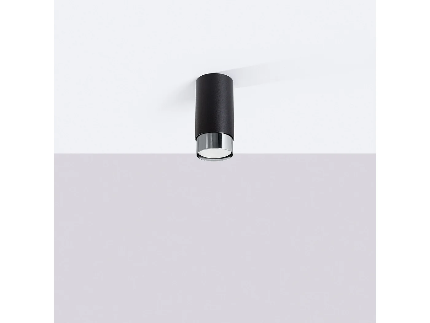 Plafonnier Nero Moderne En Acier - 1 Sources Lumineuses - L.6 X H.12,5 Cm - Noir/Chromé