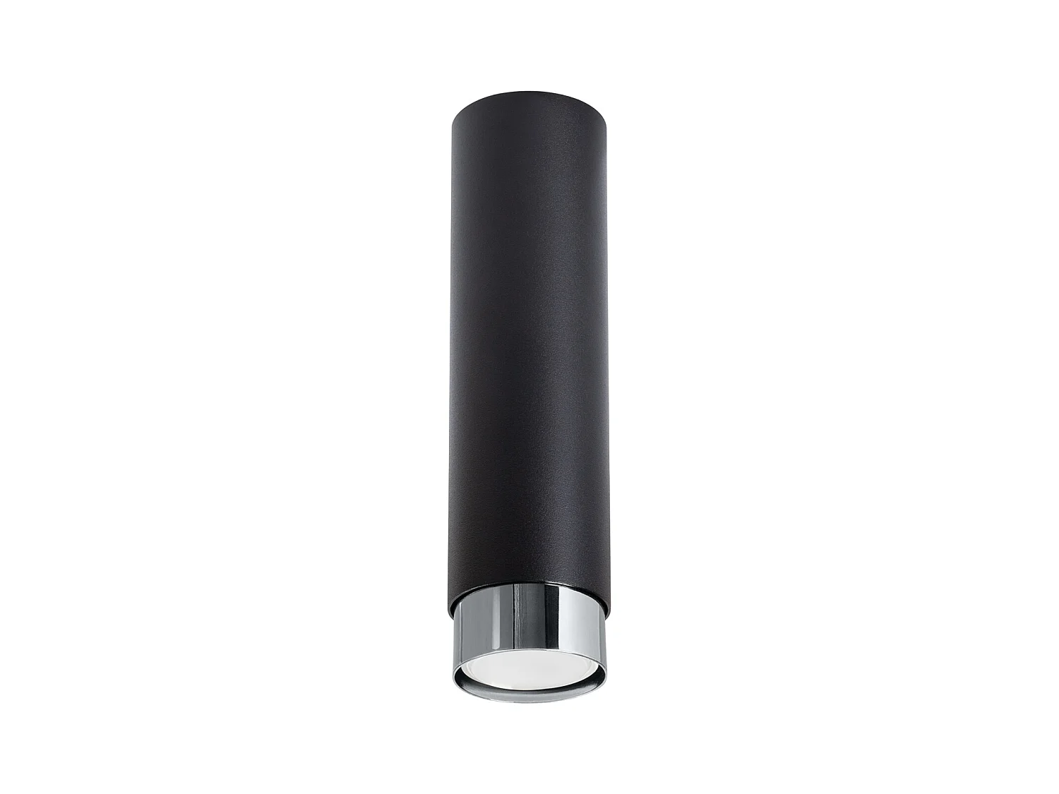 Plafonnier Nero Moderne En Acier - 1 Sources Lumineuses - L.6 X H.22,5 Cm - Noir/Chromé