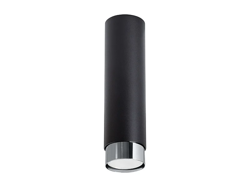 Plafondlamp Nero Modern Van  - 1 Lichtbronnen - L.6 X H.22,5 Cm - Zwart/Chroom