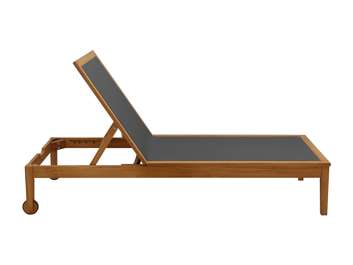 Lettini prendisole grigio scuro e legno massello (set di 2) NAVEEN