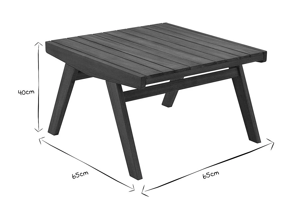Niedriger Gartentisch aus Massivholz TIDAK