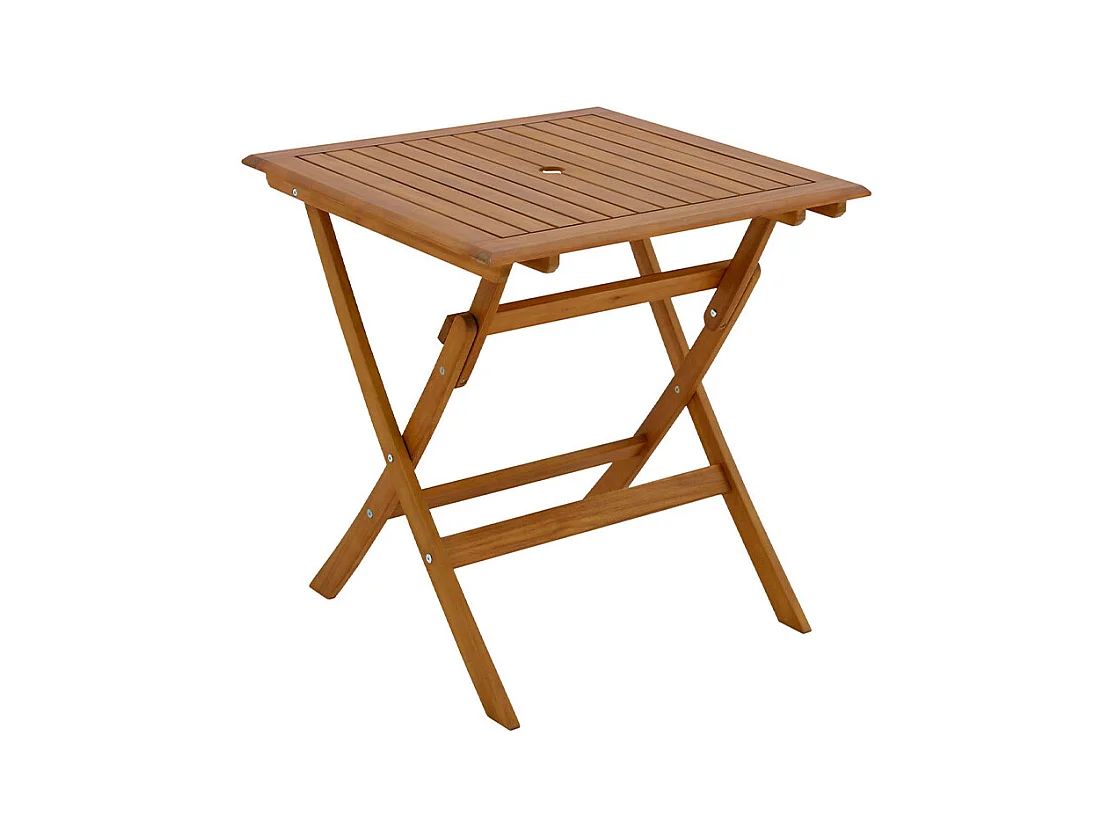 Quadratischer Gartenklapptisch aus Massivholz B70 cm FUEGO