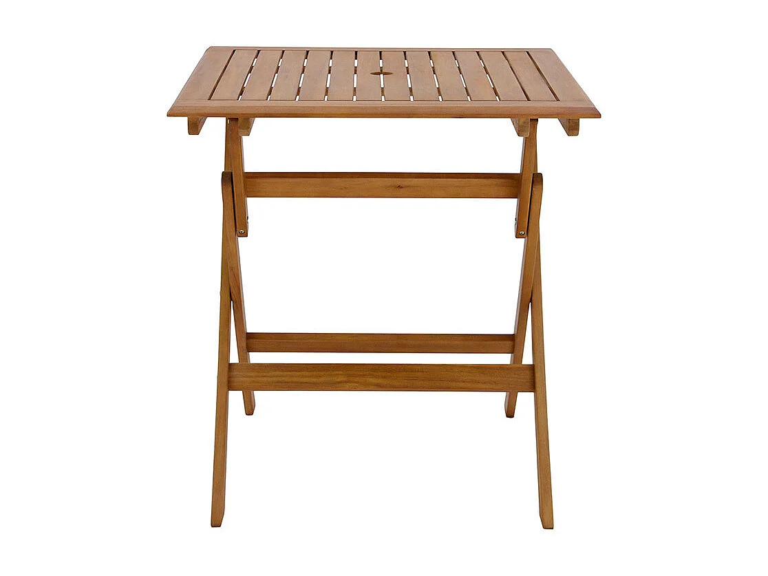 Mesa de jardín cuadrada plegable de madera maciza 70 cm FUEGO