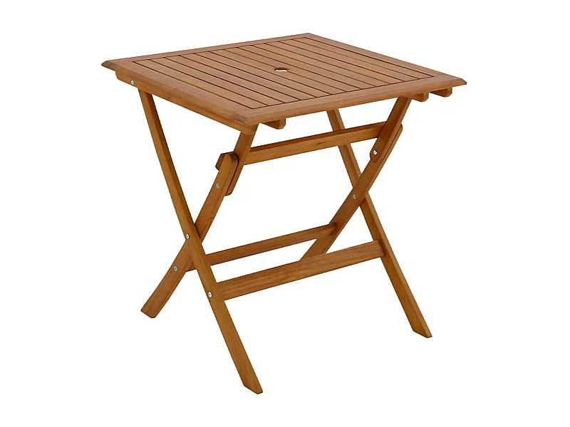 Mesa de jardín cuadrada plegable de madera maciza 70 cm FUEGO