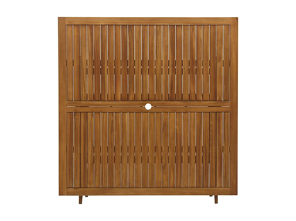 Quadratischer klappbarer Gartentisch aus Massivholz B140 cm SANTIAGO