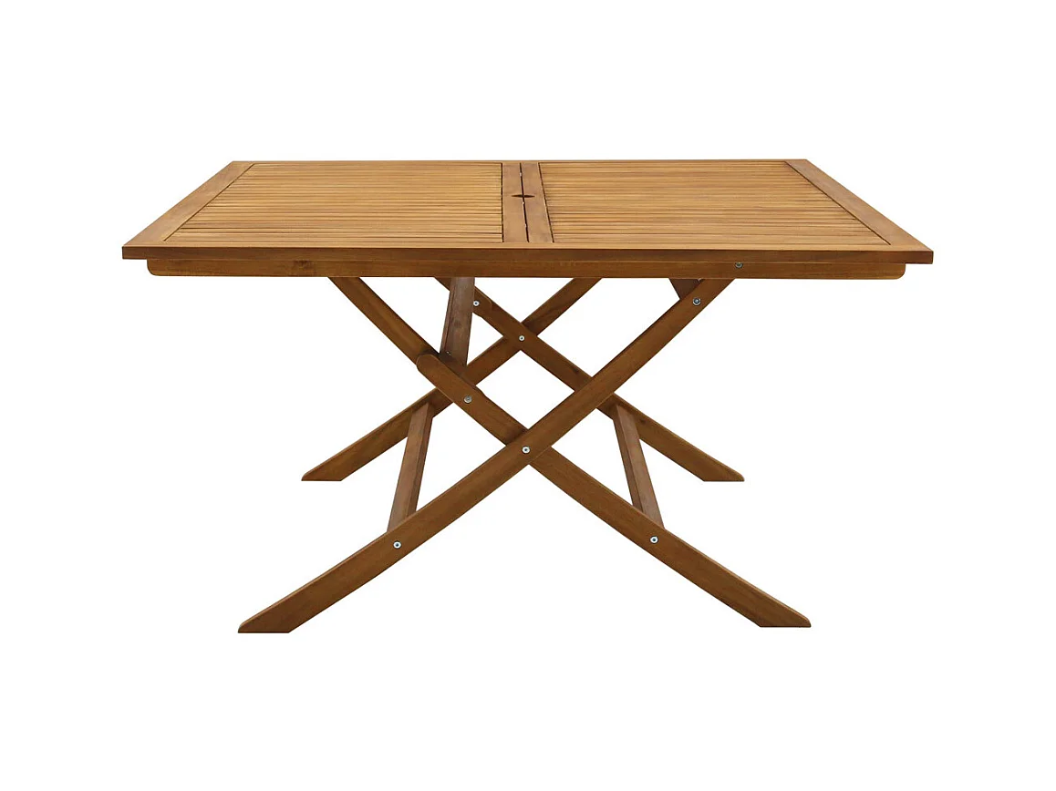 Table de jardin pliante carrée en bois massif L140 cm SANTIAGO