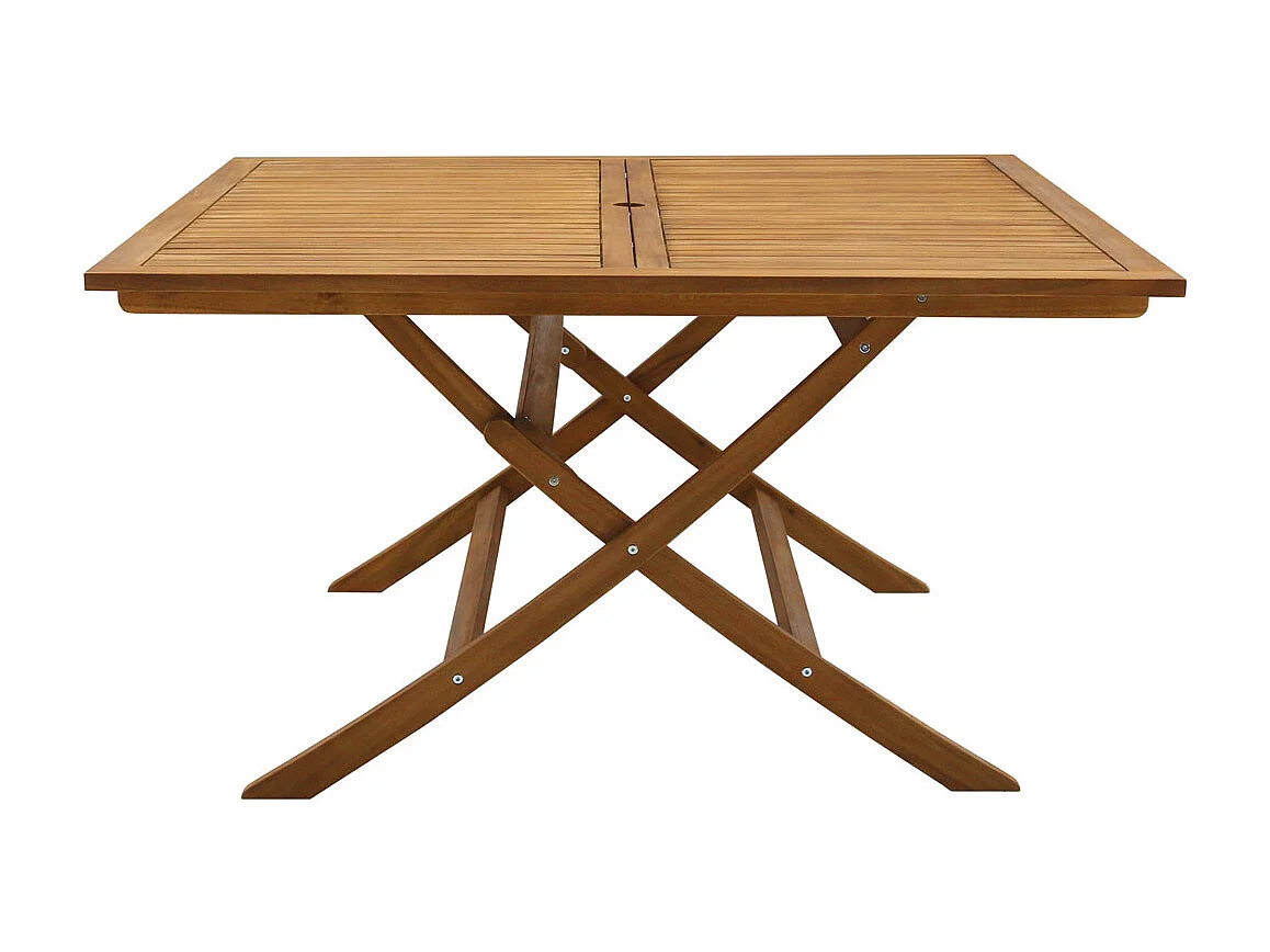 Table de jardin pliante carrée en bois massif L140 cm SANTIAGO