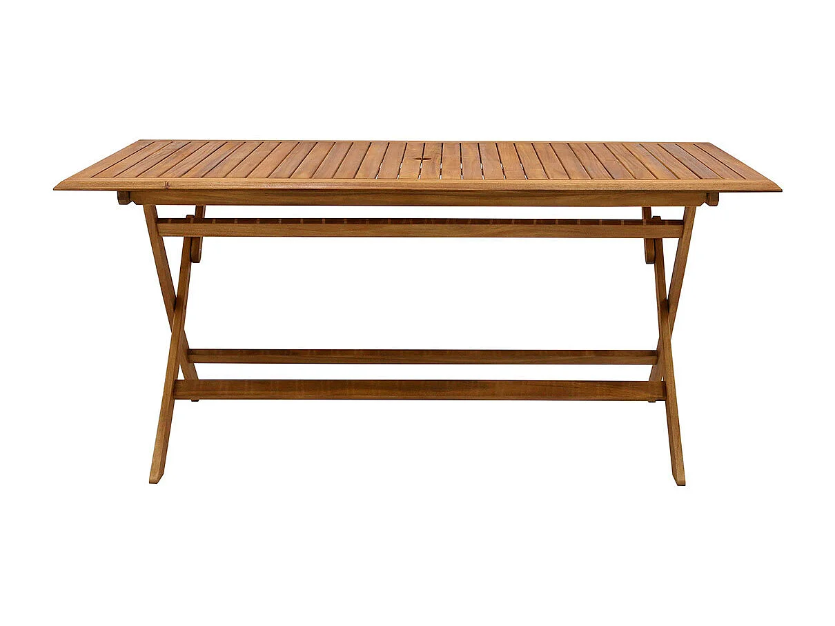 Table de jardin pliante rectangulaire en bois massif L170 cm SANTIAGO