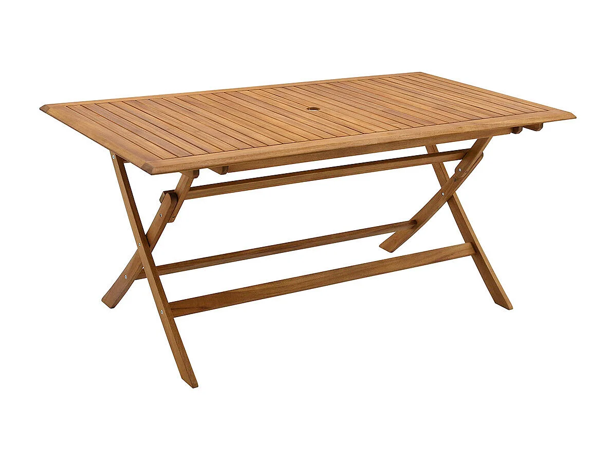 Table de jardin pliante rectangulaire en bois massif L170 cm SANTIAGO