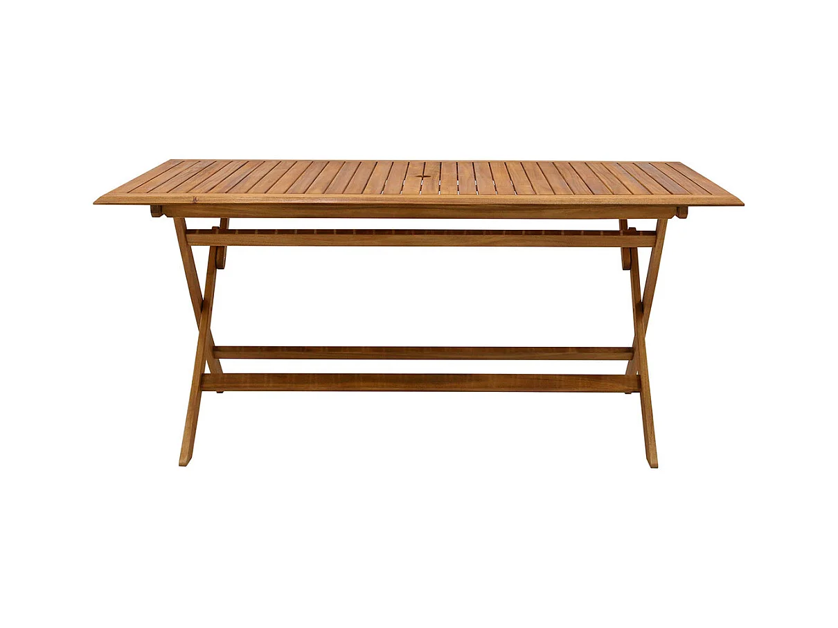 Rechteckiger Gartentisch aus Massivholz B170 cm zusammenklappbar SANTIAGO