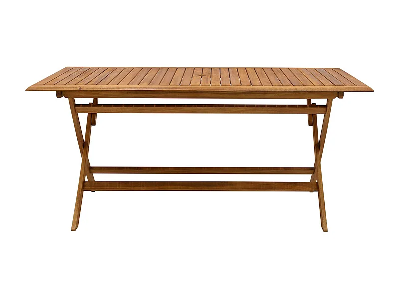 Table de jardin pliante rectangulaire en bois massif L170 cm SANTIAGO