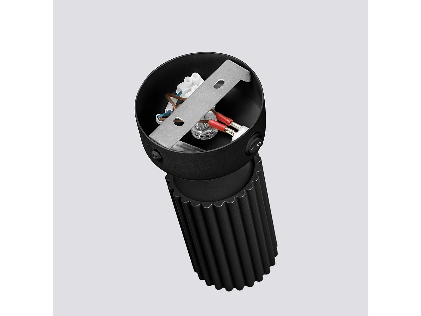 Wandleuchte Karbon Minimalistisch Aus  Aluminium - 1 Lichtquellen - L.8 X H. Cm - Schwarz