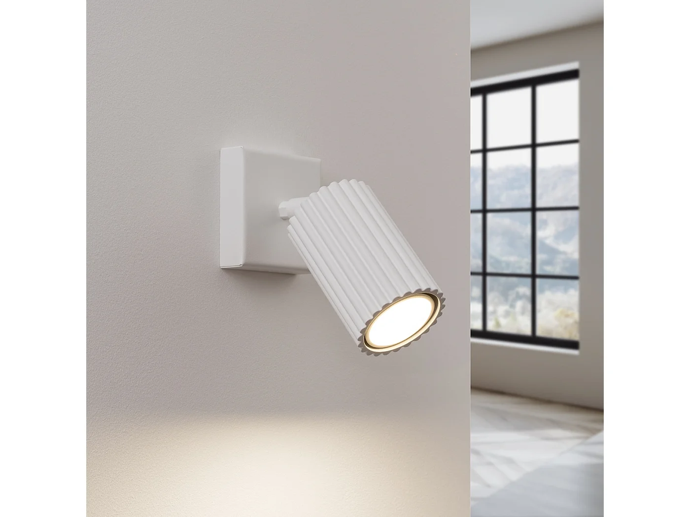 Applique Karbon Minimaliste En Aluminium - 1 Sources Lumineuses - L.8 X H.8 Cm - Blanc