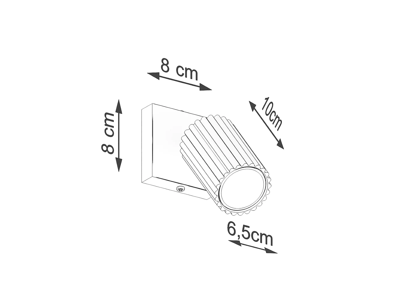 Applique Karbon Minimaliste En Aluminium - 1 Sources Lumineuses - L.8 X H.8 Cm - Blanc