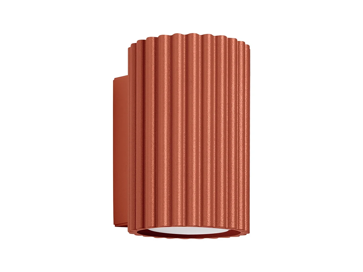 Lampada Da Parete Karbon Minimalista Di Alluminio - 1 Sorgenti Luminose - L.6,5 X A.10 Cm - Ocra Rossa